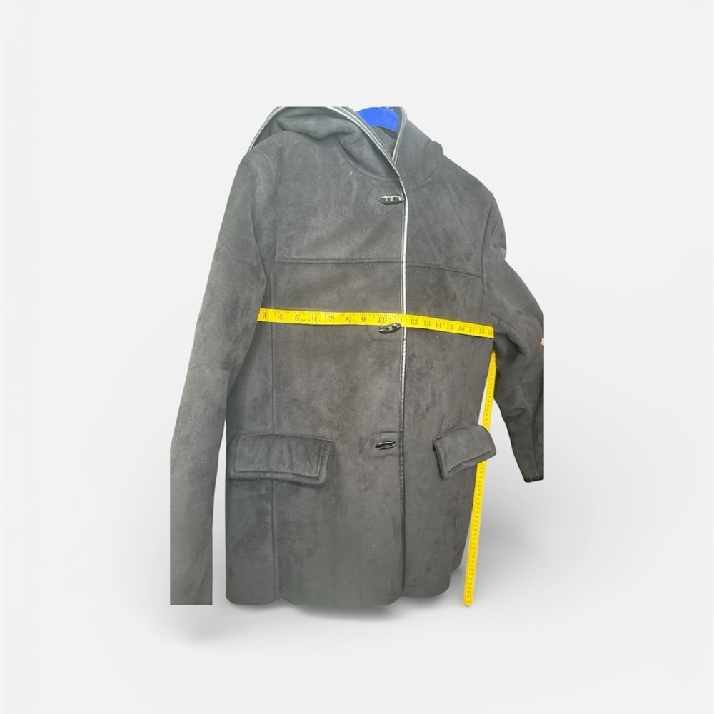 Jones New York Men's Charcoal Pea Coat with Hood - Picture 3 of 6
